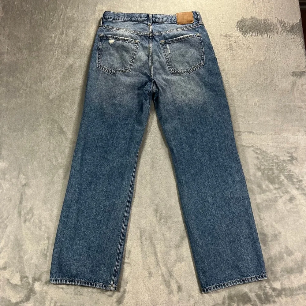 AEROPOSTALE Skater Jeans Womens 6R Blue Distressed Low Rise Wide Leg 90s Casual